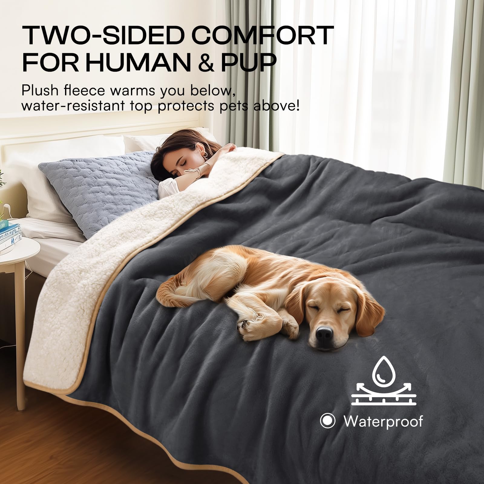 Luciphia waterproof pet blanket durable-edges emphasizes scratch-resistance for multi-pet homes.