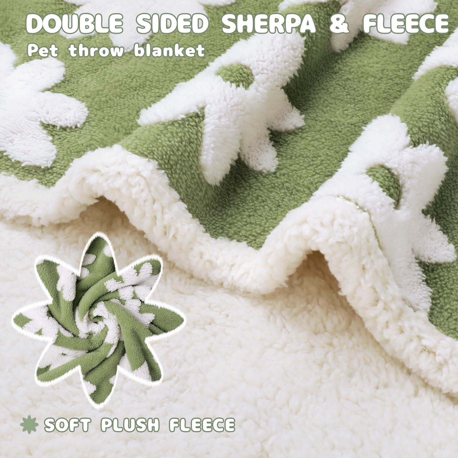 Luciphia waterproof pet blanket flower-print-side offers plush comfort and style