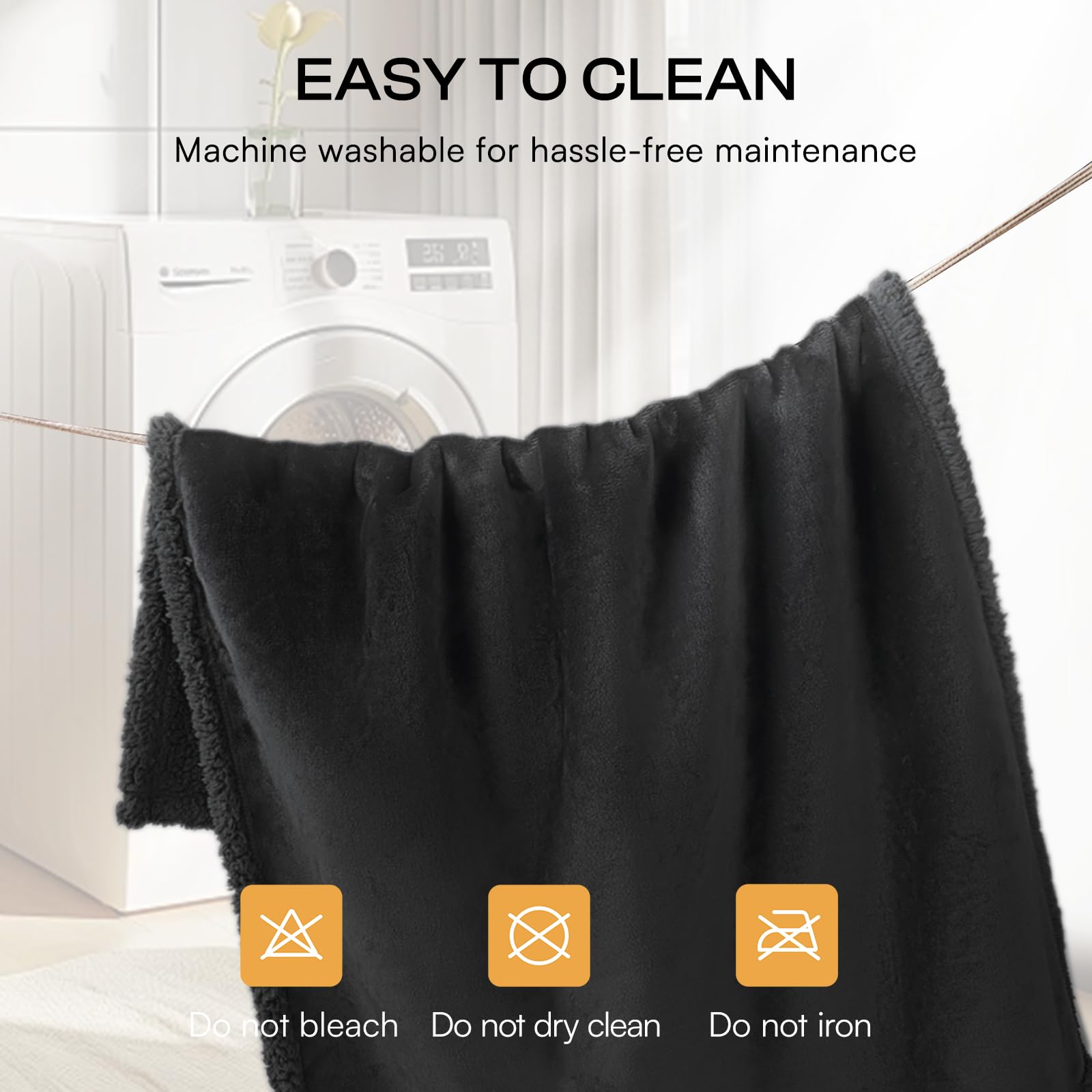 Luciphia blanket being machine washed for convenient cleanup