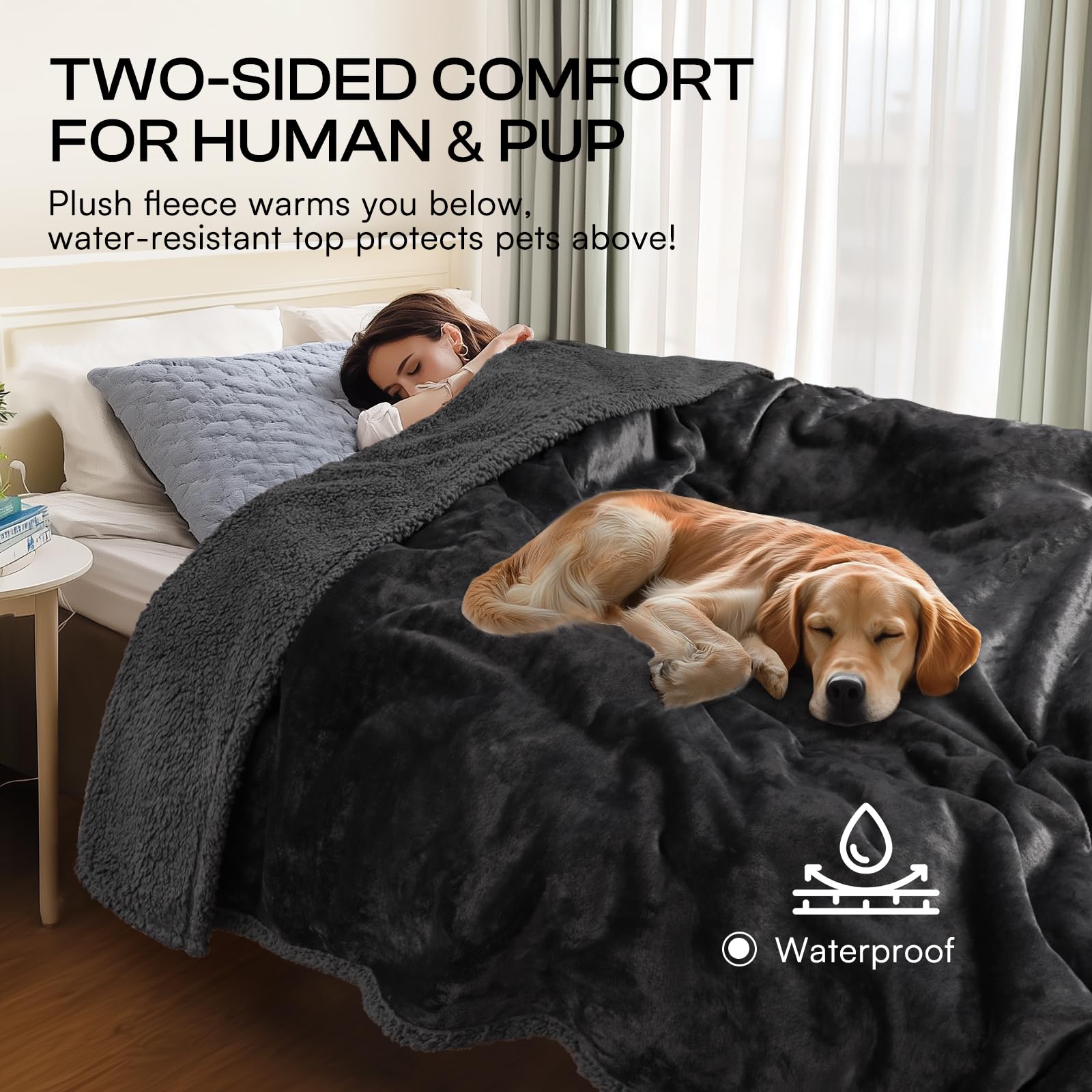 Luciphia Waterproof Pet Blanket being machine washed for easy care