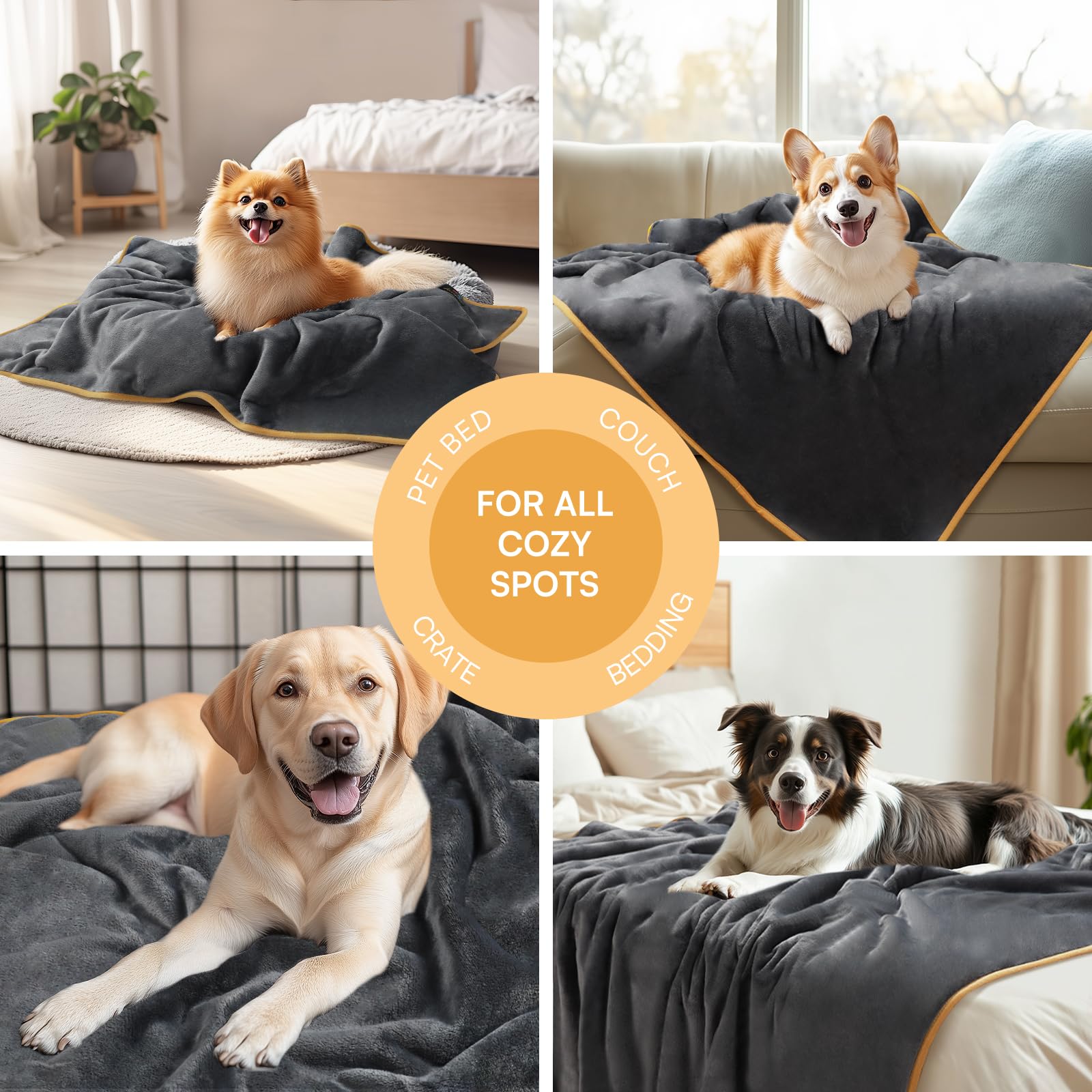 Luciphia waterproof pet blanket multi-use-application suits dogs, cats, kennels, and cars.