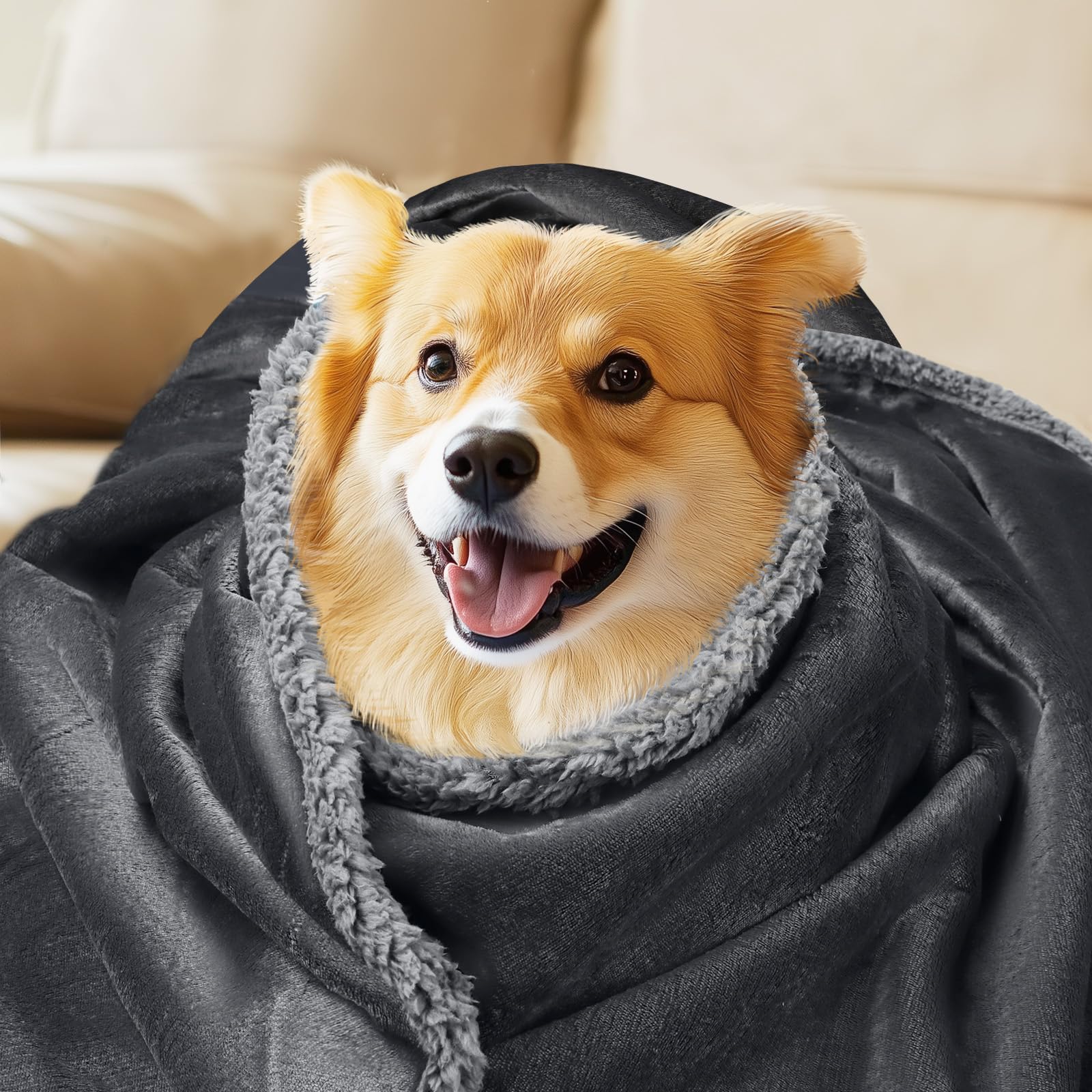 Luciphia reversible blanket with smooth flannel side for breathable warmth