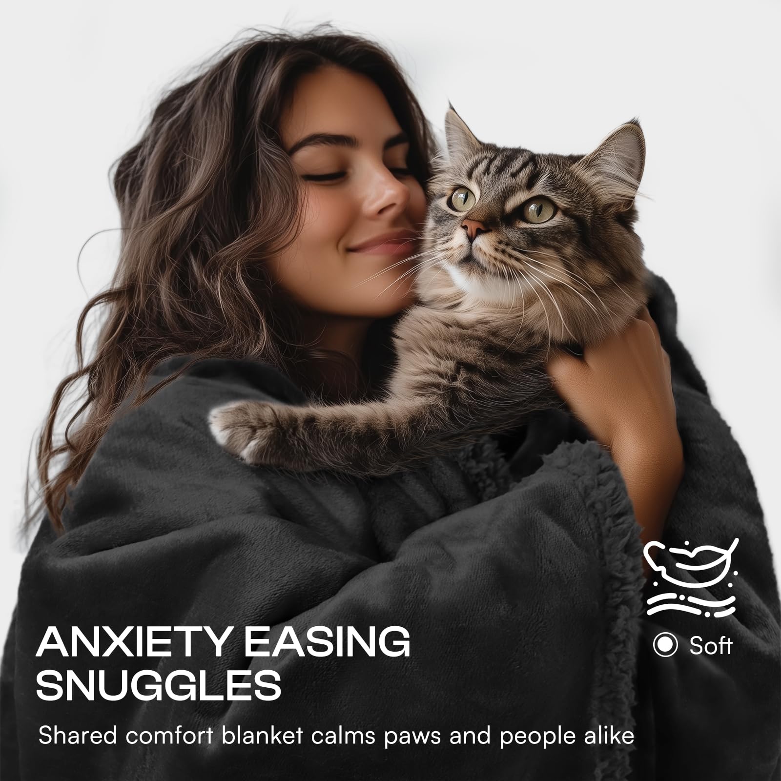 Luciphia Waterproof Pet Blanket showing reversible Sherpa side for warmth