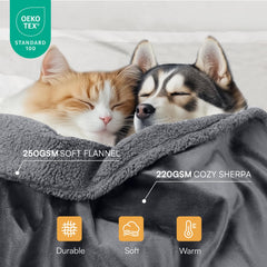 Luciphia Waterproof Pet Blanket reversible warm sherpa side for cold days