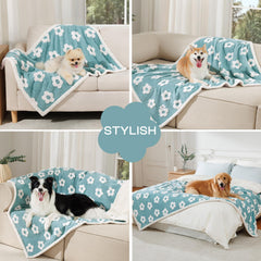 Luciphia waterproof pet blanket triple-layer design emphasizes warmth, softness, and durable guard against accidents.