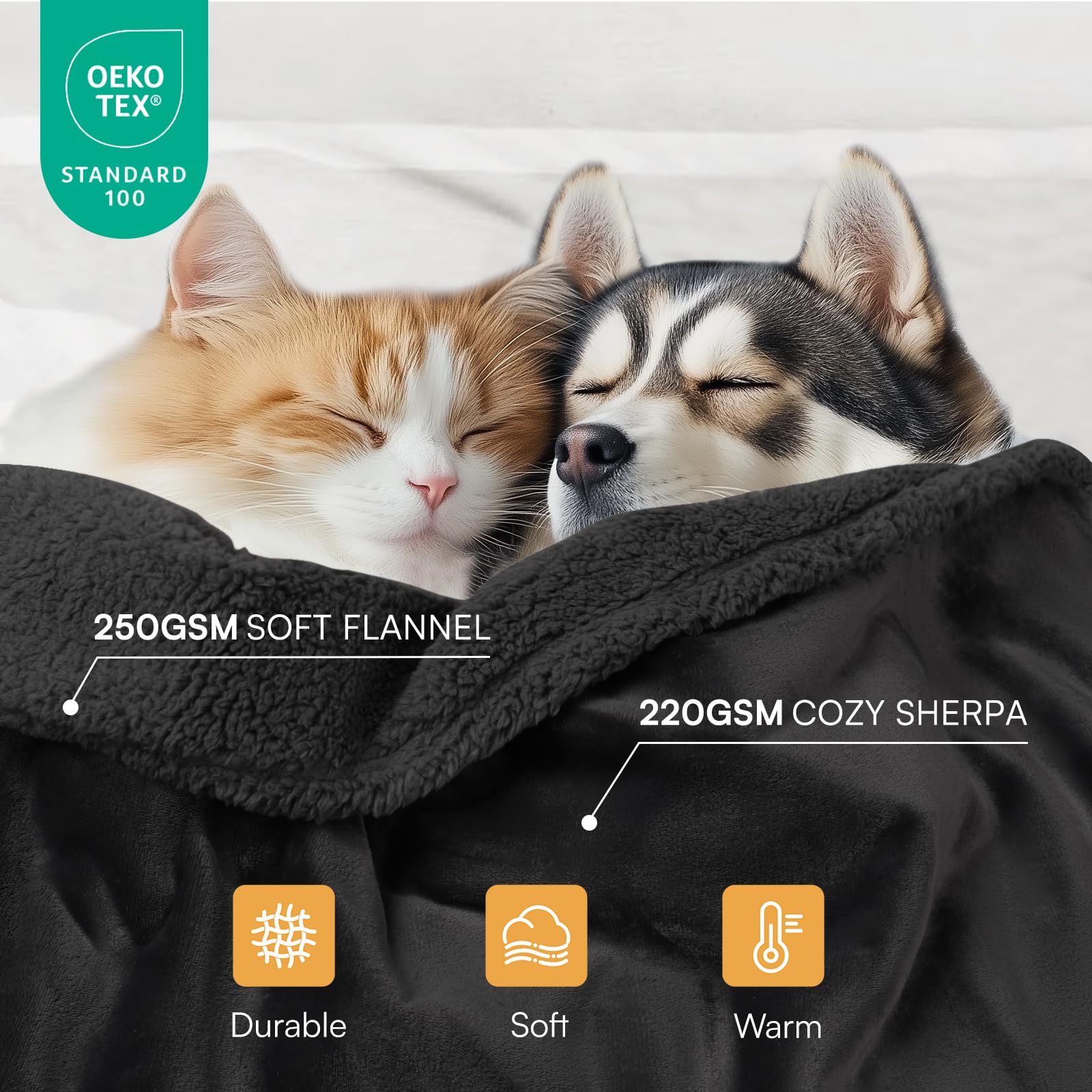 Luciphia Waterproof Pet Blanket with waterproof inner lining blocks spills