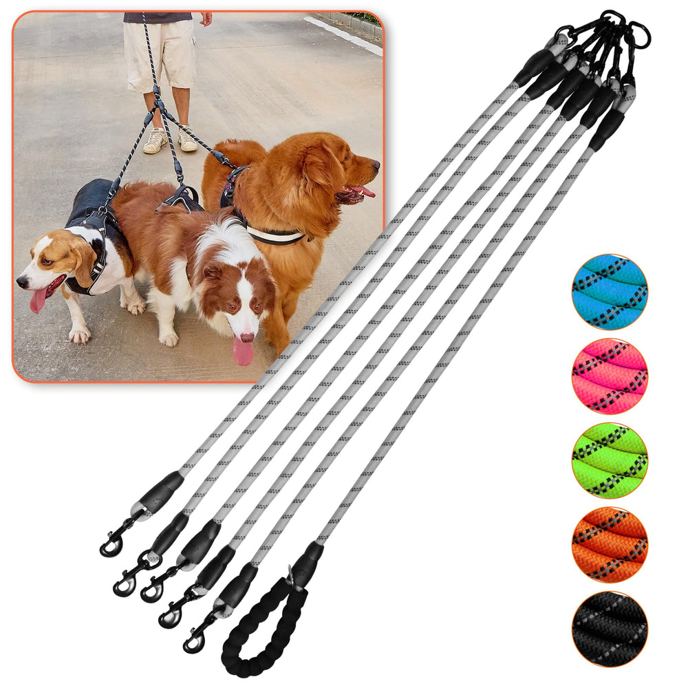 Luck Dawn five-dog-leash-360-swivel keeps five dogs untangled during walks