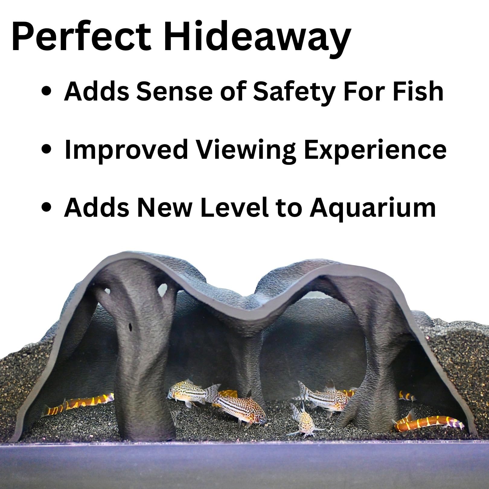 Lucky Critter Aquarium Underground Cave mangrove root curve emphasizes habitat integration.