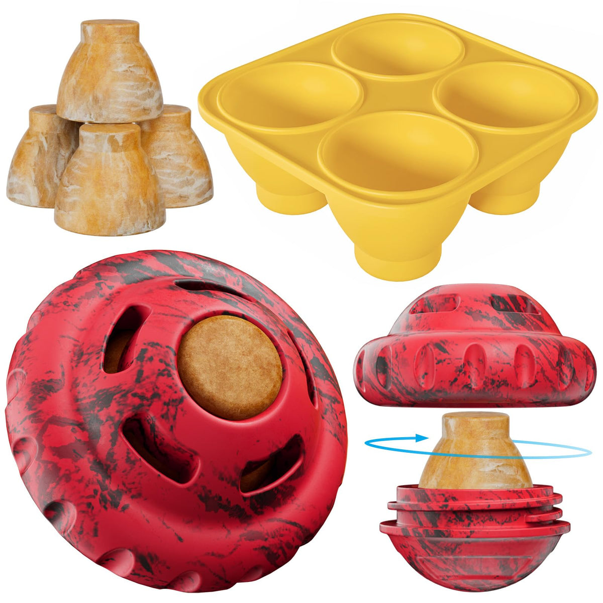 Luckdoor alien spaceship dog toy with puzzle design for mental stimulation