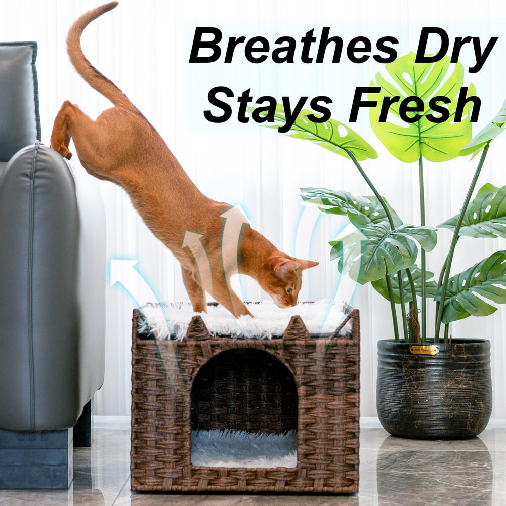 Luckitty breathable natural rattan structure with smooth edges