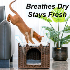 Luckitty breathable natural rattan structure with smooth edges
