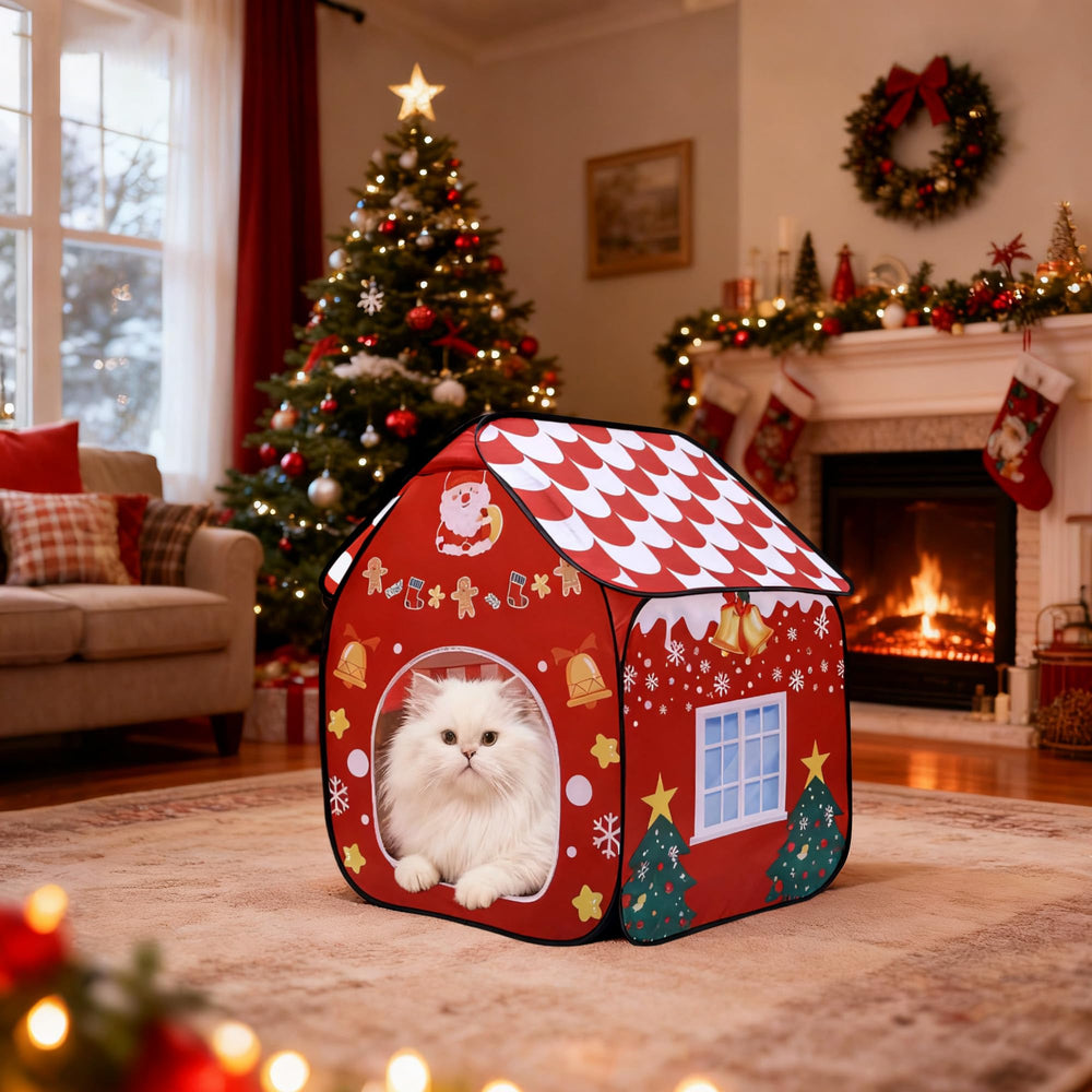 LUCKITTY cat house under-tree play nook promotes cozy hideaway.