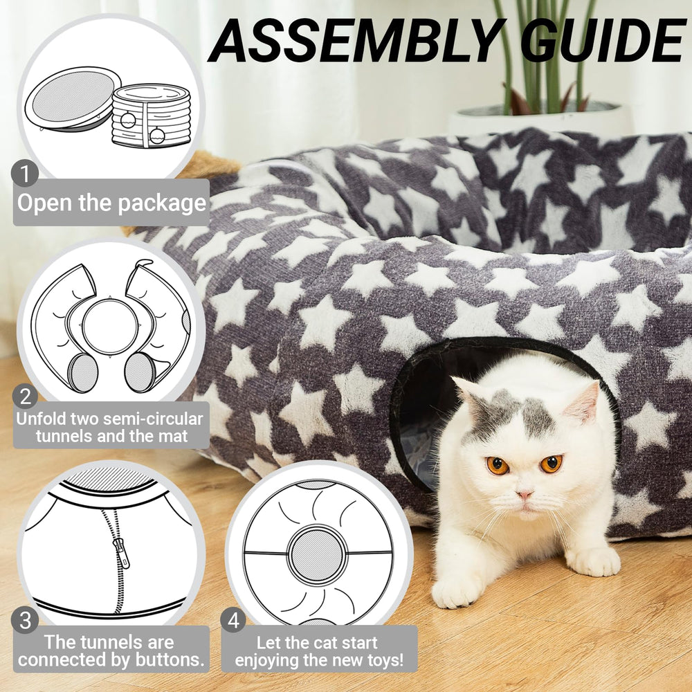 Luckitty cat tunnel bed 10 inch diameter fits small pets comfortably