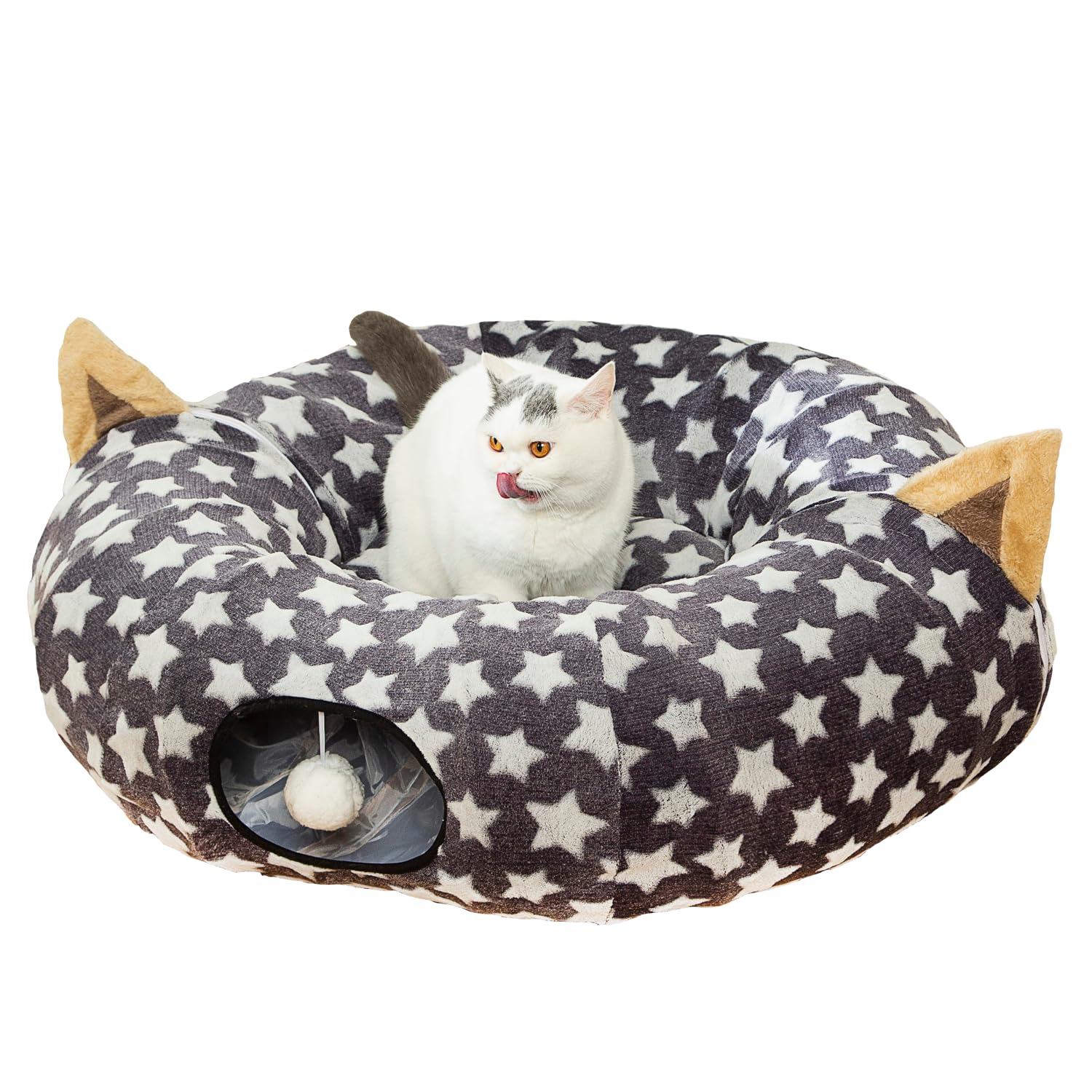 Luckitty cat tunnel bed 3 ft length provides extended tunnel for curious play