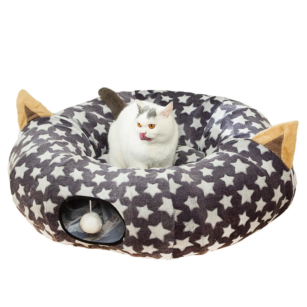 Luckitty cat tunnel bed 3 ft length provides extended tunnel for curious play