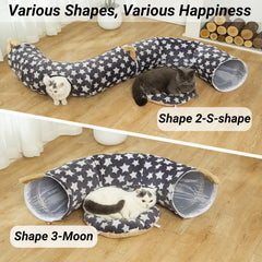 Luckitty cat tunnel bed foldable design offers flexible shapes for pets