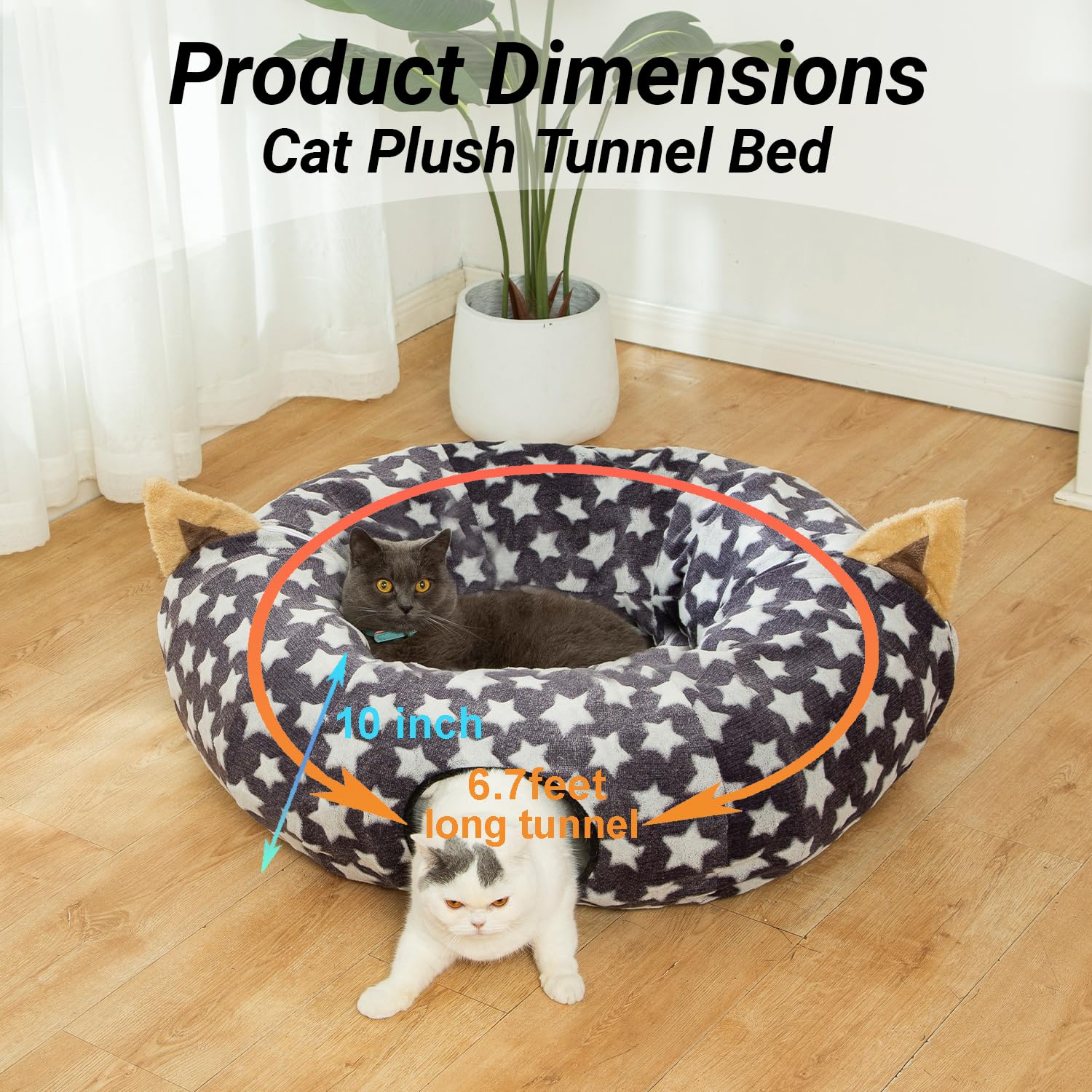 Luckitty cat tunnel bed fuzzy ball toy adds interactive play