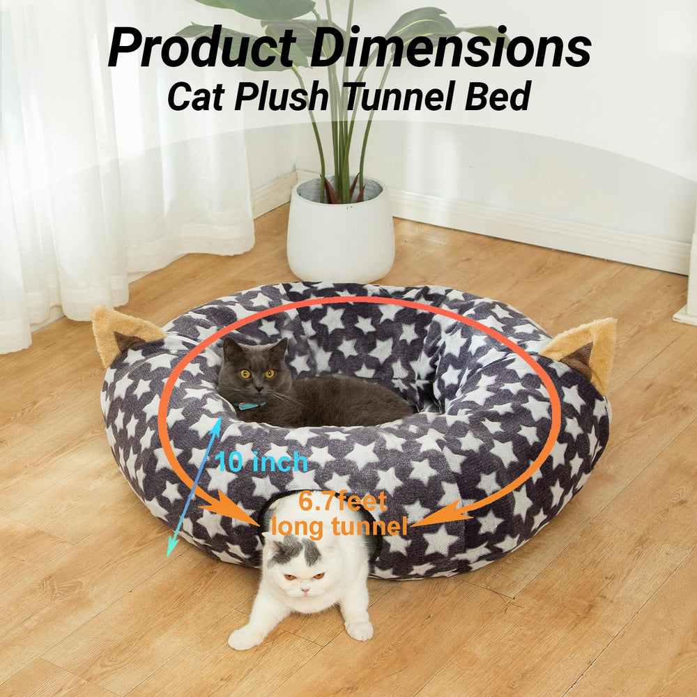 Luckitty cat tunnel bed fuzzy ball toy adds interactive play