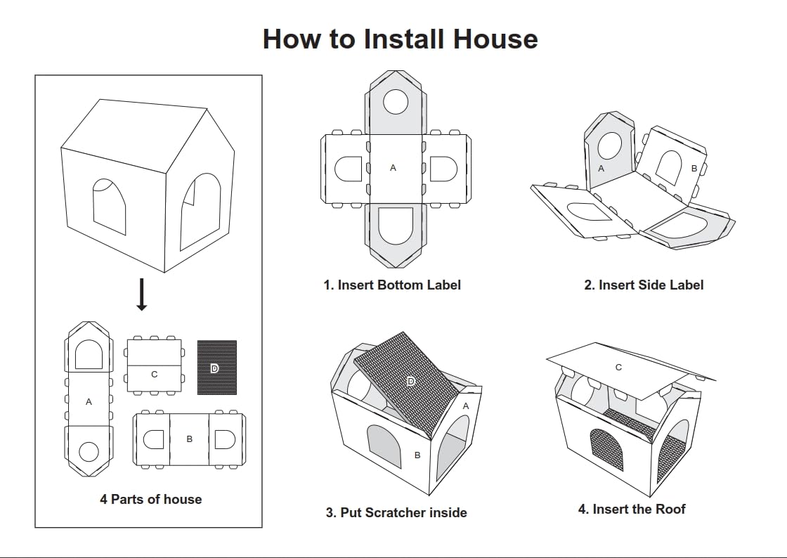 LUCKITTY Christmas cat house with three windows supports curiosity and interactive viewing