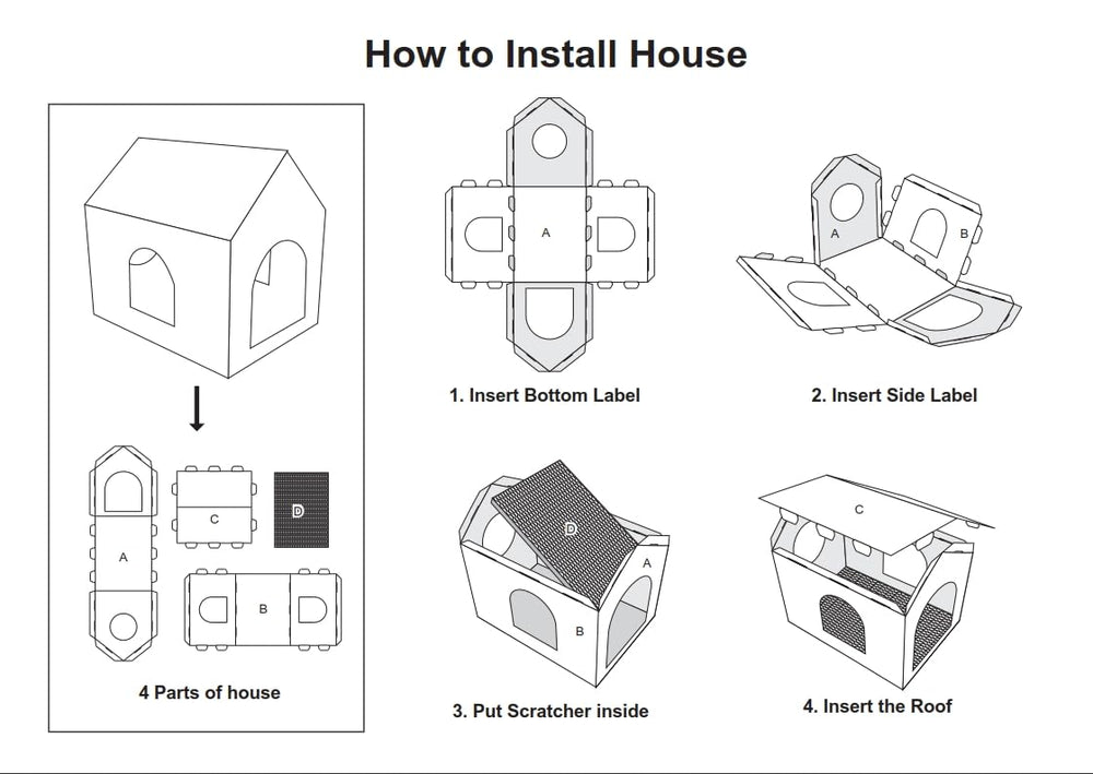 LUCKITTY Christmas cat house with three windows supports curiosity and interactive viewing