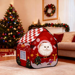 LUCKITTY folding-cat-house setup in seconds highlights portable, stress-free assembly.