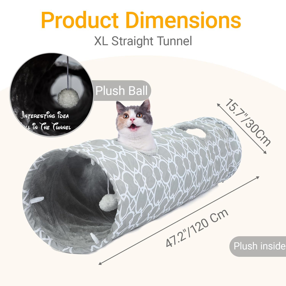 LUCKITTY Geometric Straight Cat Tunnel compact design for easy storage on the go.
