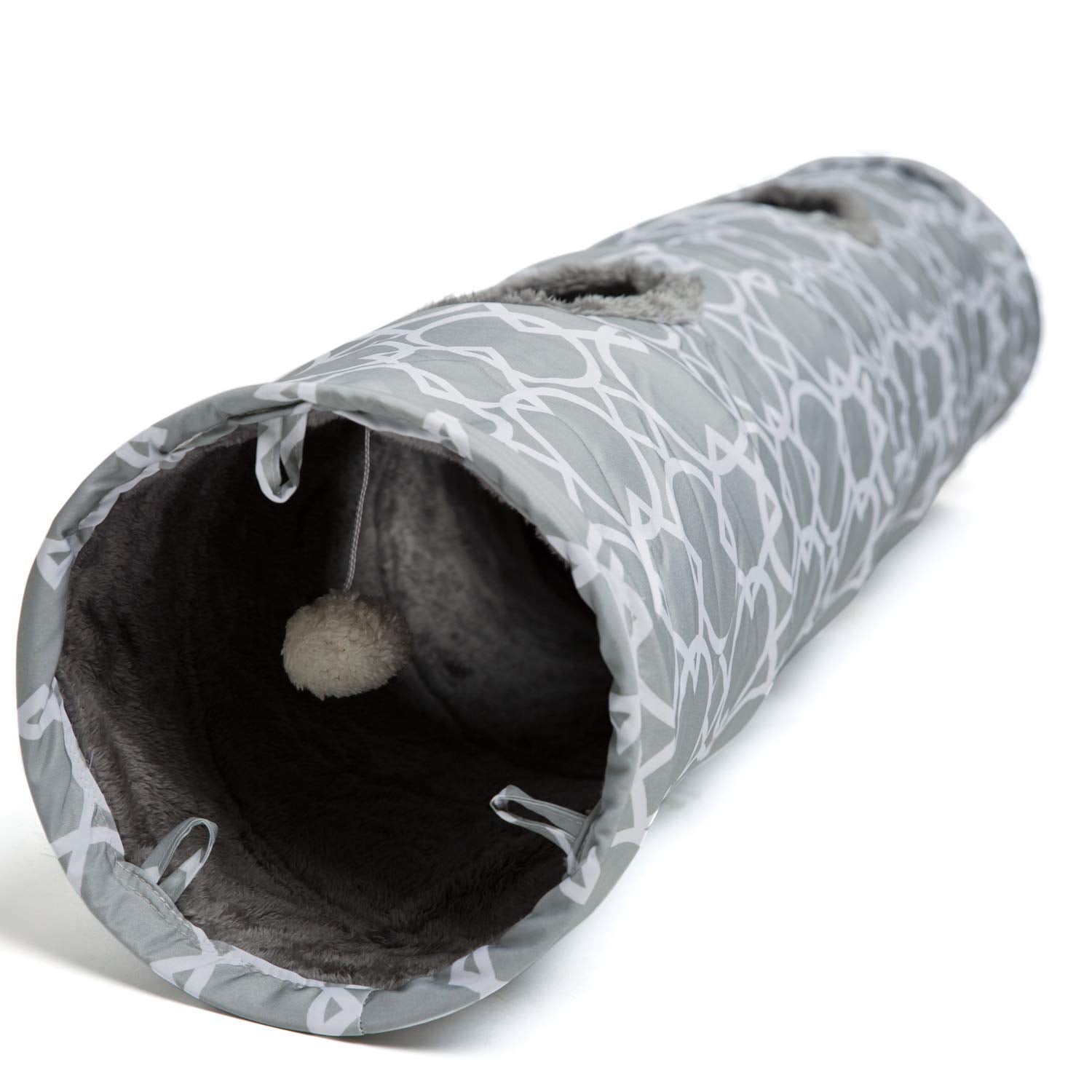 LUCKITTY geometric straight cat tunnel extended length provides spacious turns.