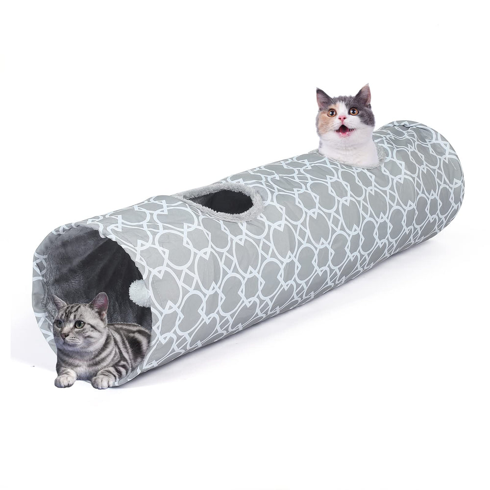LUCKITTY Geometric Straight Cat Tunnel inner flannel fabric feels soft and inviting.