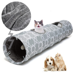 LUCKITTY geometric straight cat tunnel open view for portable enrichment and curious pets.