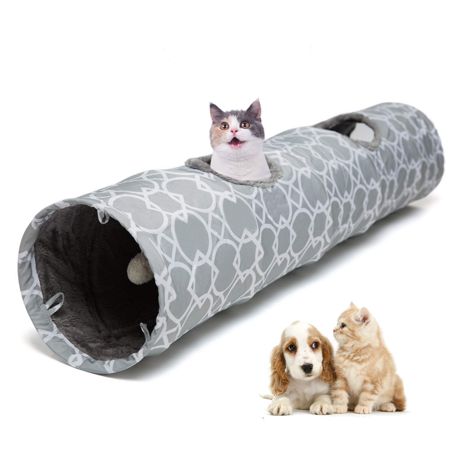LUCKITTY geometric straight cat tunnel for travel and quick storage.