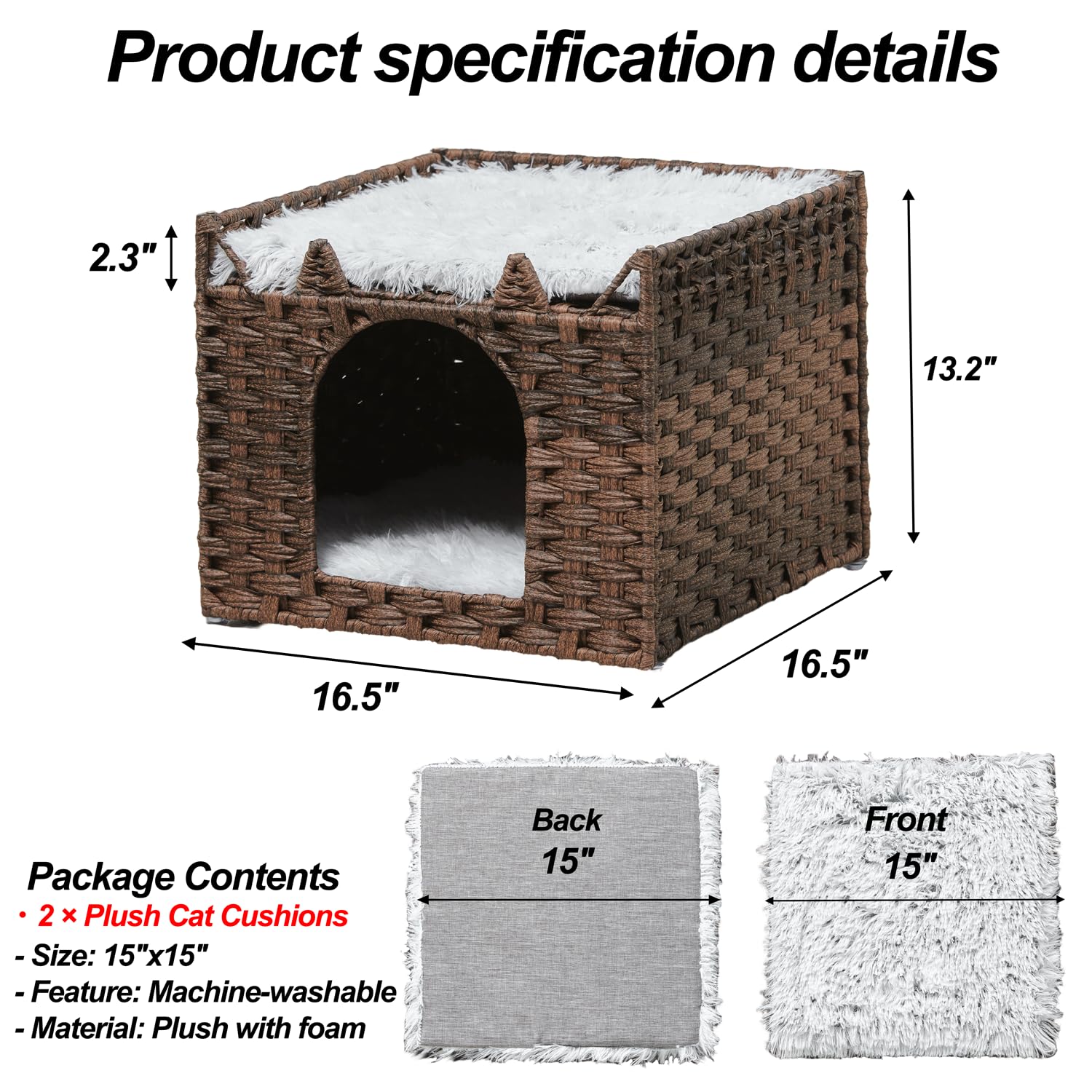 Luckitty handwoven rattan cat cave shows natural texture
