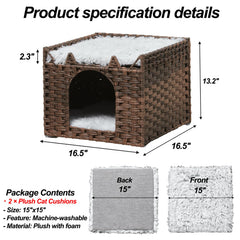 Luckitty handwoven rattan cat cave shows natural texture