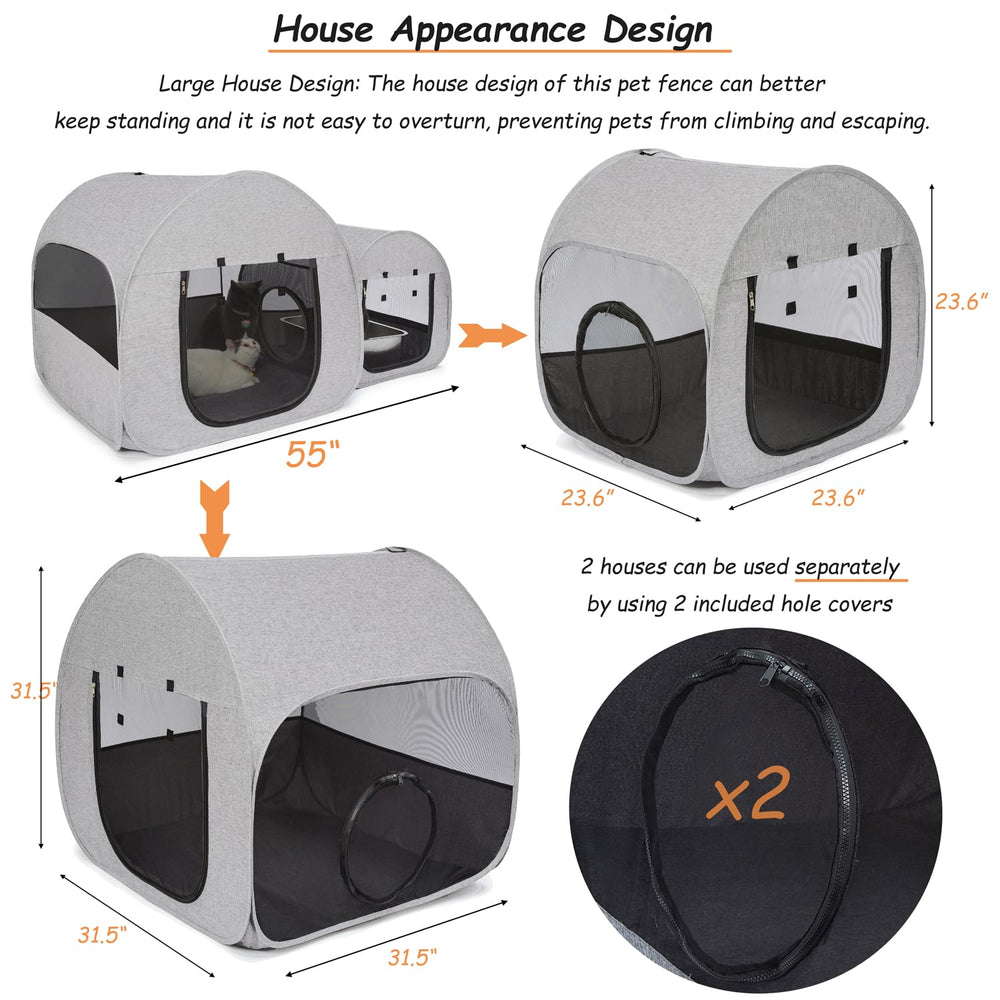 LUCKITTY outdoor-indoor-use-cat-playpen suits camping and apartment living