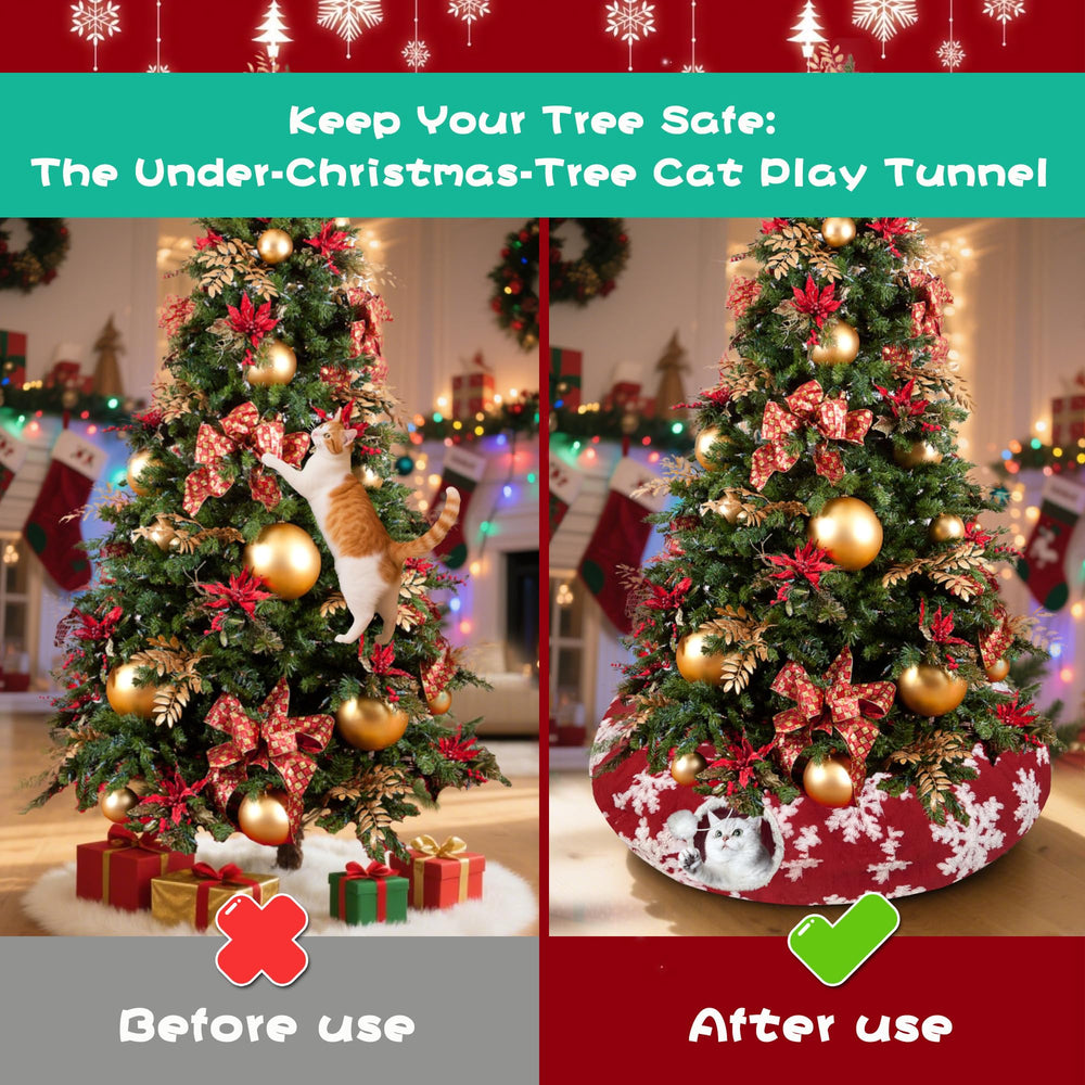 LUCKITTY Plush ball dangling at tunnel entrance encourages interactive fun while guarding decor.