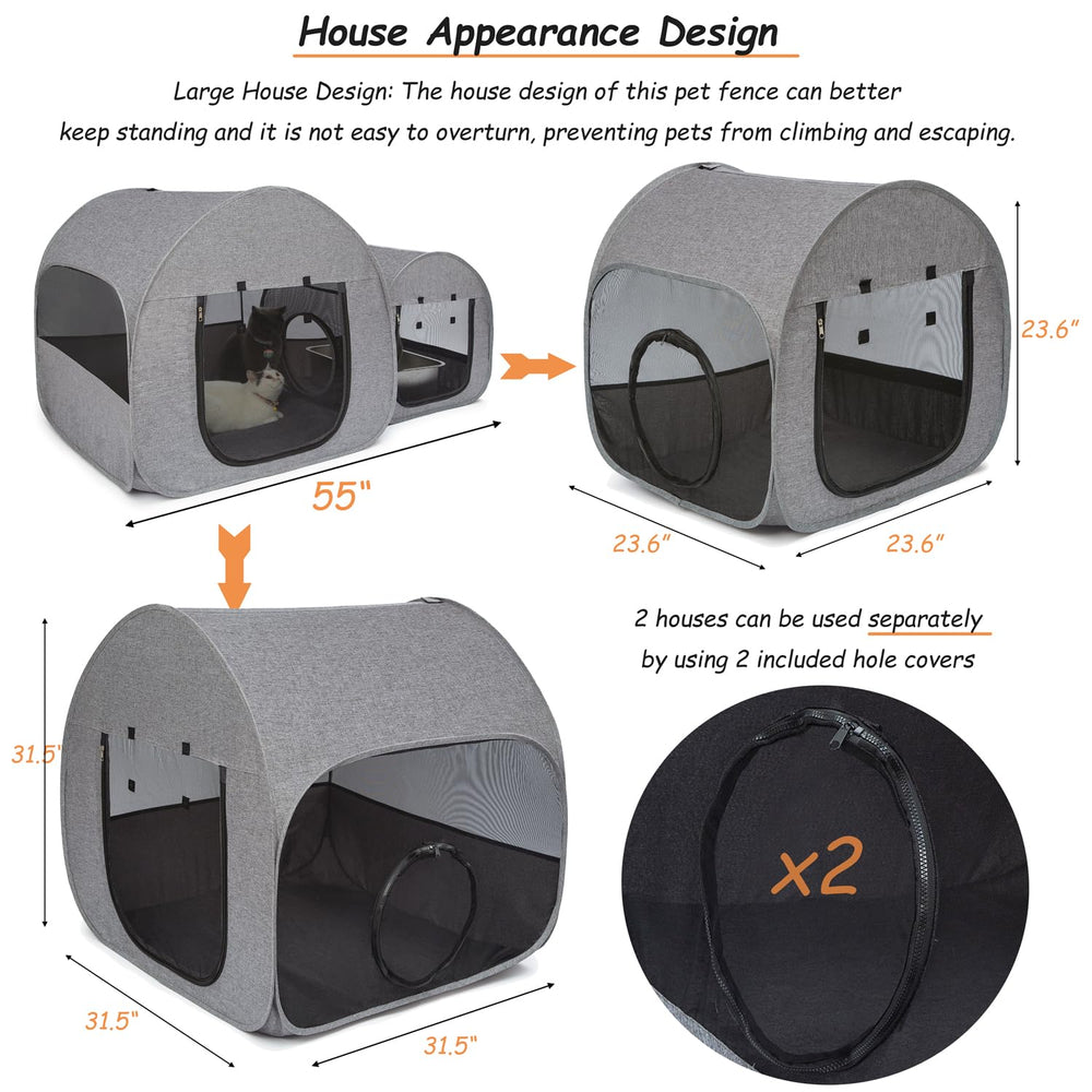 LUCKITTY portable cat playpen indoor outdoor use for versatile placement.