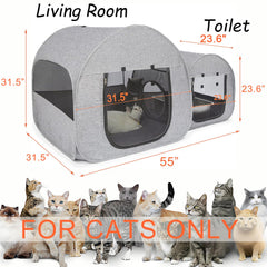 LUCKITTY portable cat playpen wide-layout-55-inches offers space for multiple cats