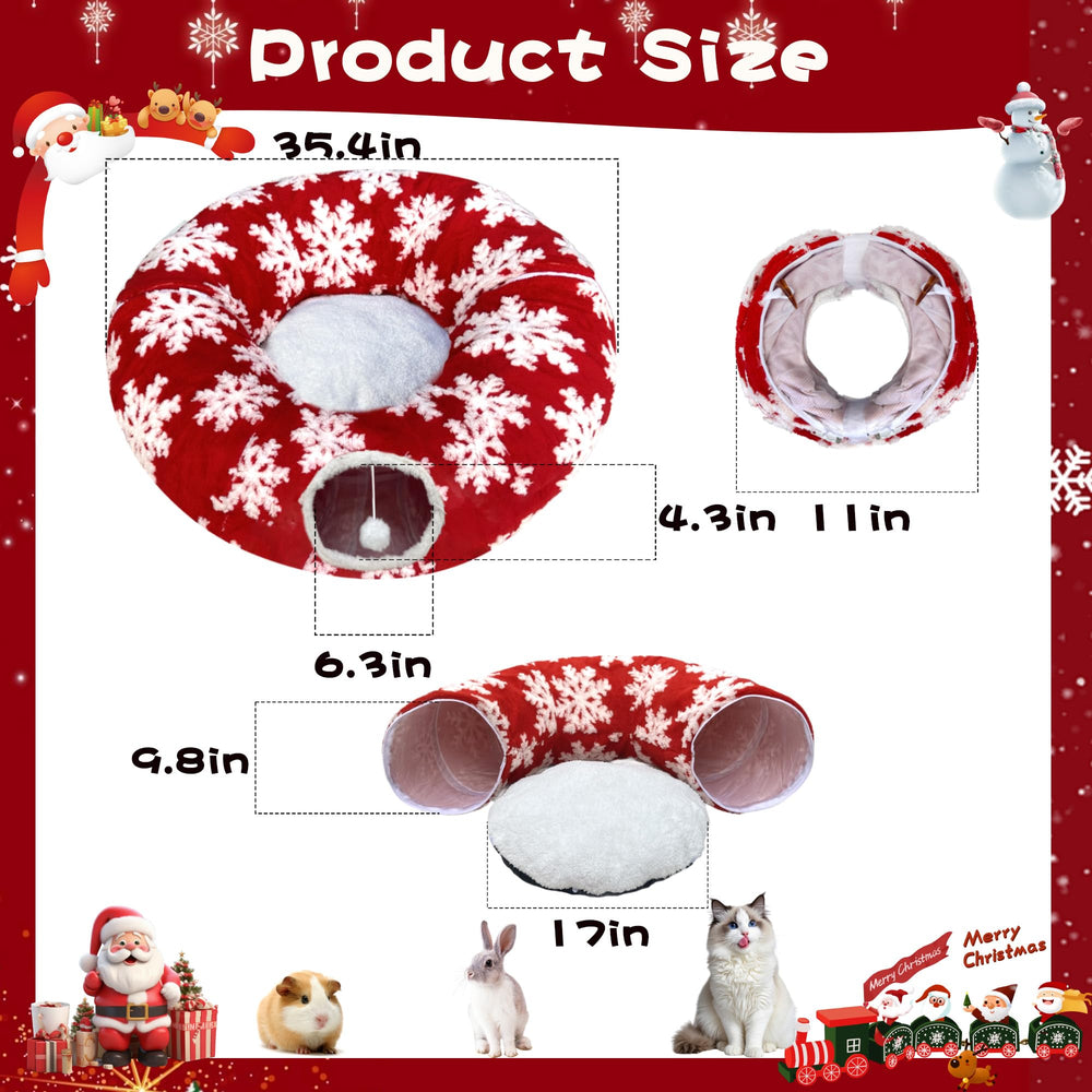 LUCKITTY Under-tree 3ft-wide round tube demonstrates fit beneath most trees and gifts.