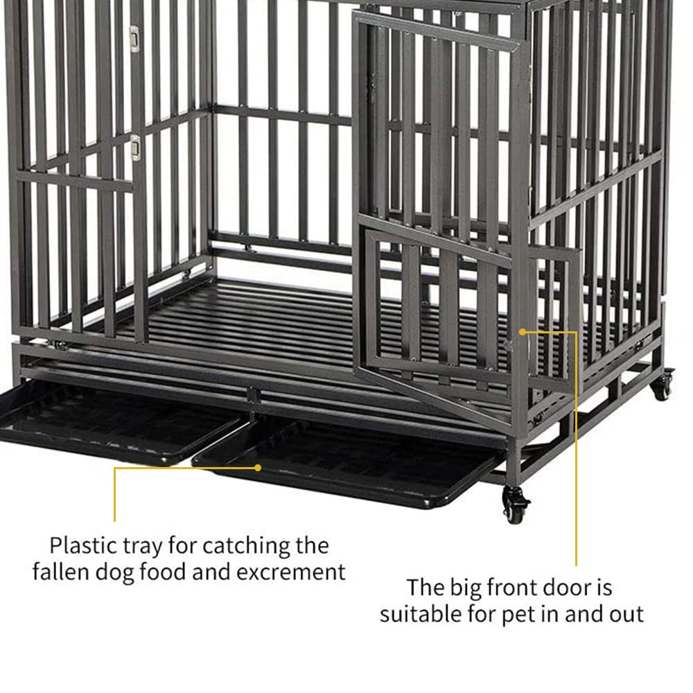 LUCKUP heavy duty dog cage door-open view demonstrates convenient pet entry.