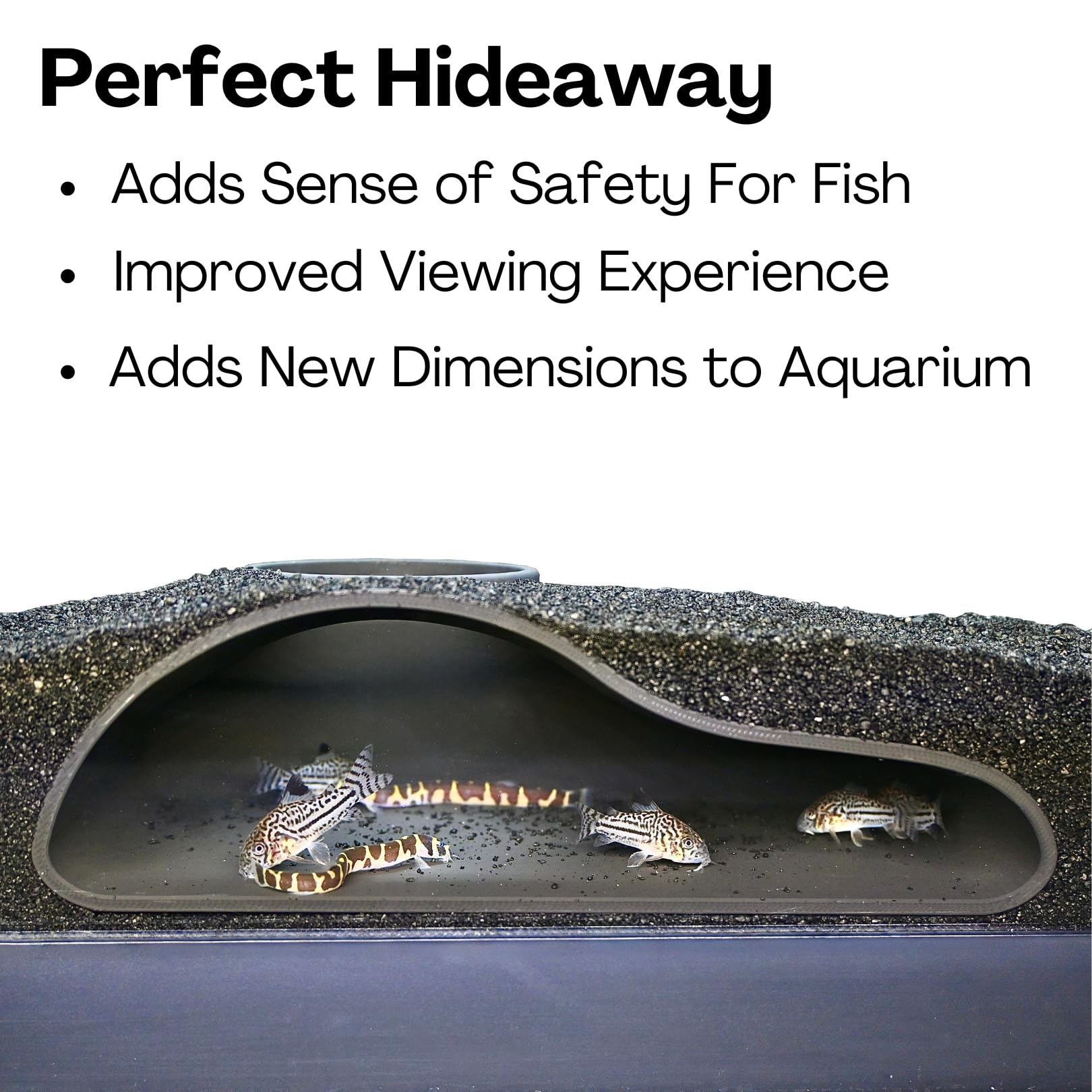 Lucky Critter aquarium-safe-plastic-tunnel-cave sinks naturally for simple placement without burying.