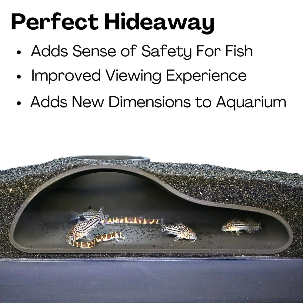 Lucky Critter aquarium-safe-plastic-tunnel-cave sinks naturally for simple placement without burying.