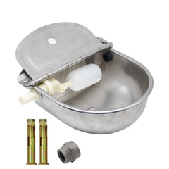 Lucky Farm automatic-feeder-waterer in a stable demonstrates hands-free hydration for dogs.