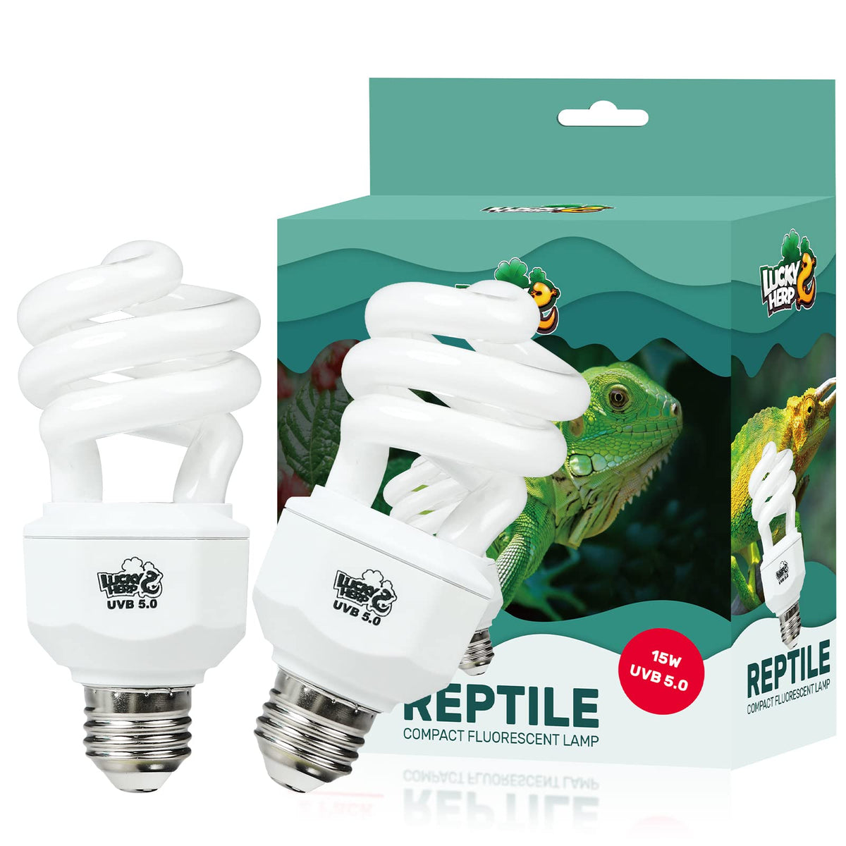LUCKY HERP 2pack-uvb-bulbs package highlights long lasting reptile lighting