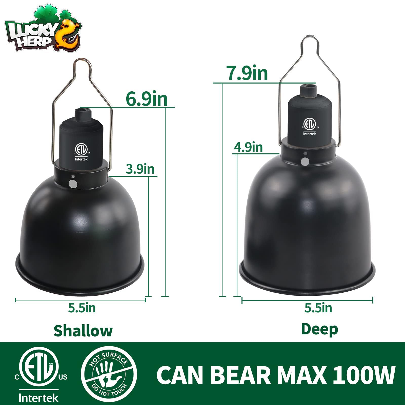 Lucky Herp aluminum fixture features top ventilation holes for steady heat dissipation.