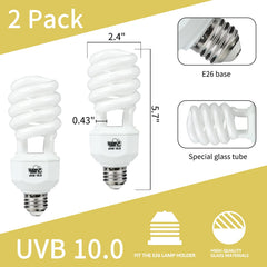 LUCKY HERP desert reptile UVB bulb 10% UVB and 30% UVA for desert species.