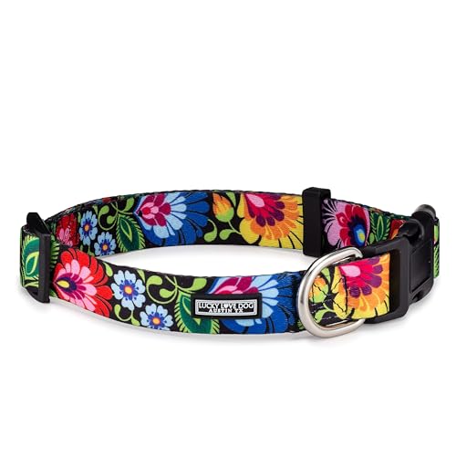 Lucky Love Dog adjustable-collar-easy-click-buckle for large dogs, comfortable fit.