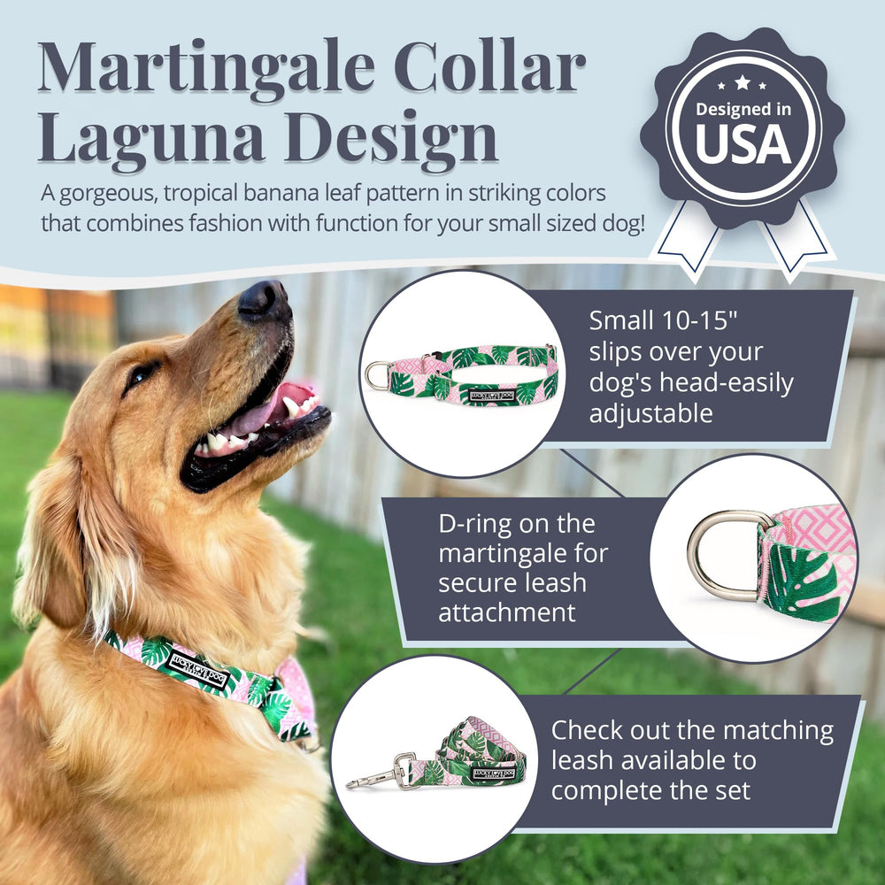 Lucky Love Dog adjustable martingale collar no-slip design for steady control