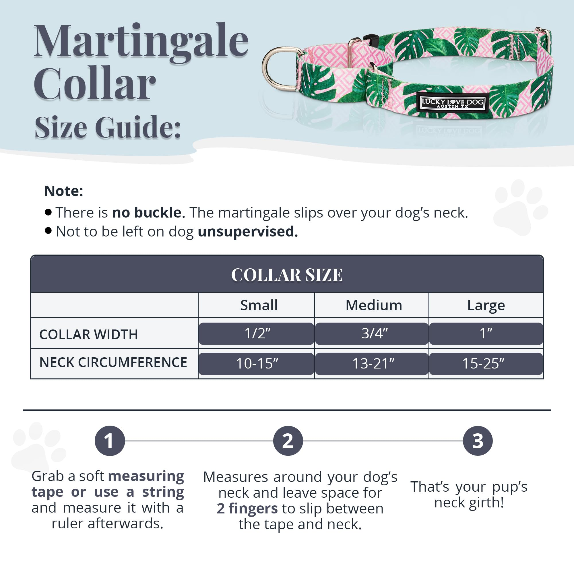 Lucky Love Dog durable collar with strong webbing for active dogs