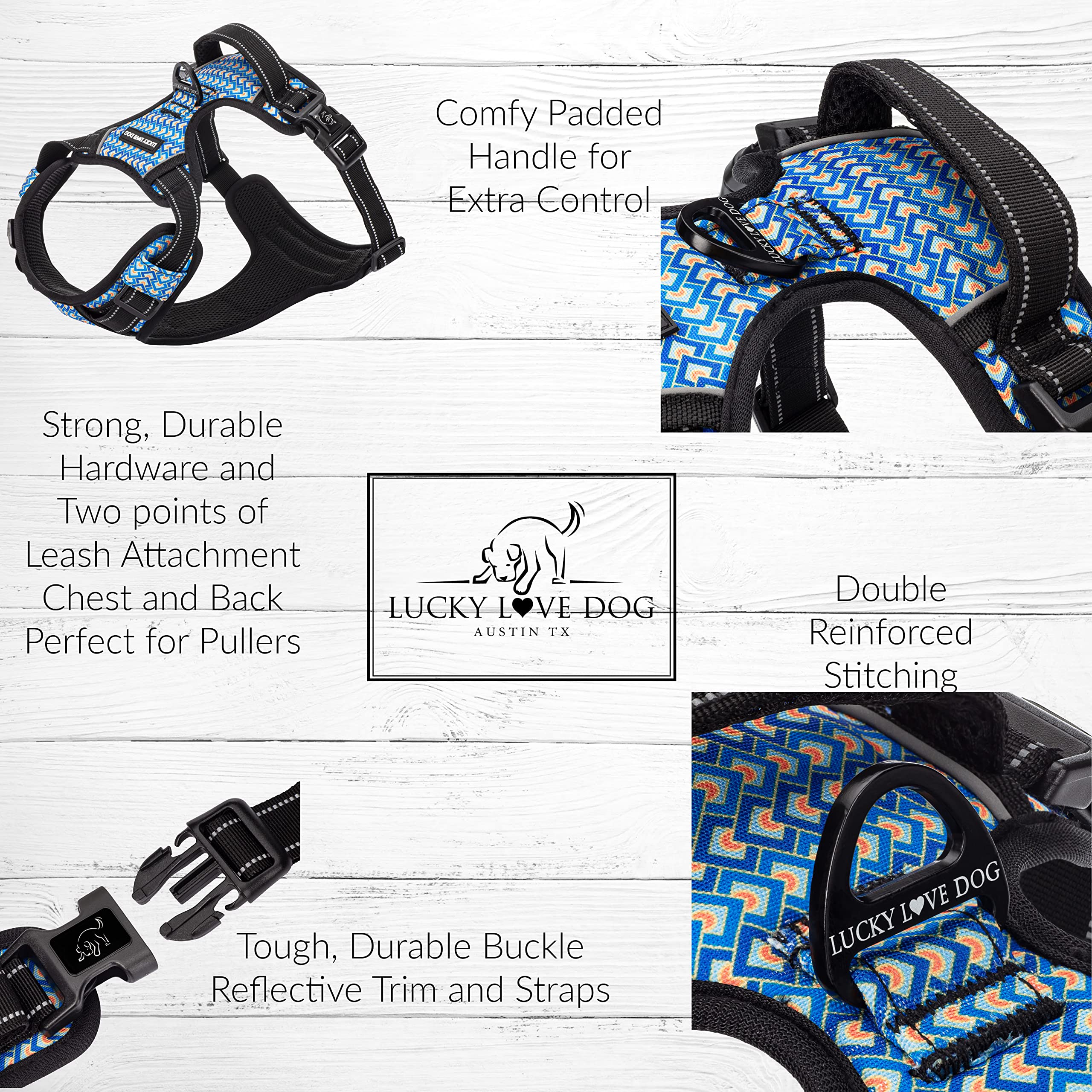 Lucky Love Dog Easy Walker chest attachment showing front leash control