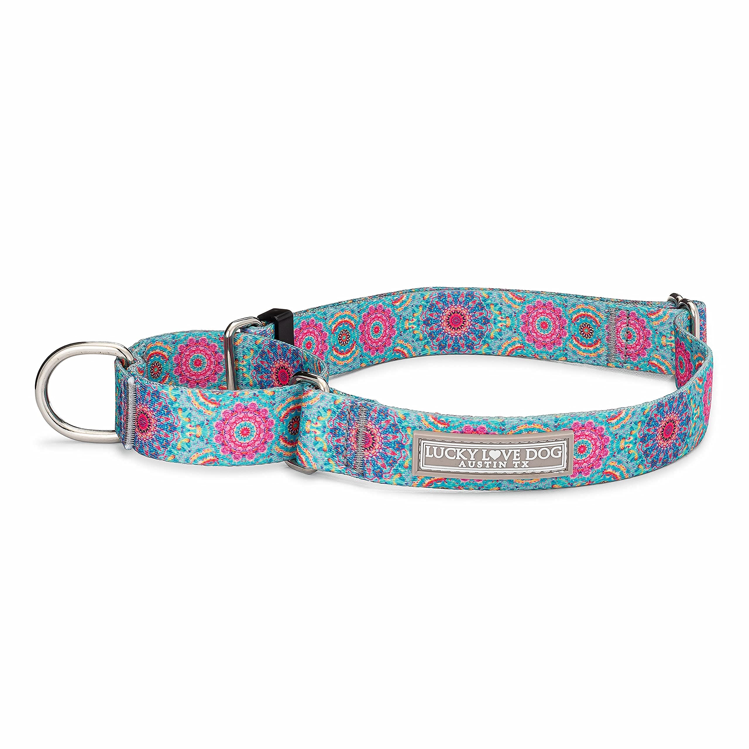 Lucky Love Dog martingale collar Clara large closeup highlighting soft webbing for comfortable daily wear