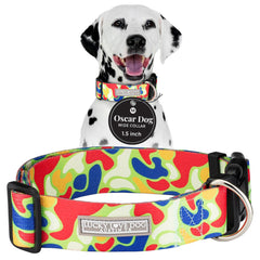 Lucky Love Dog Oscar Collection camo buckle collar for secure daily wear.